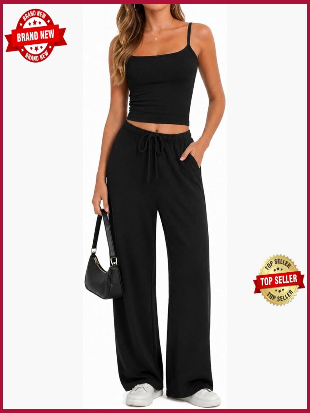 Striped Cami Wide Leg Pants Lounge Set Summer Beach Vacation Outfits